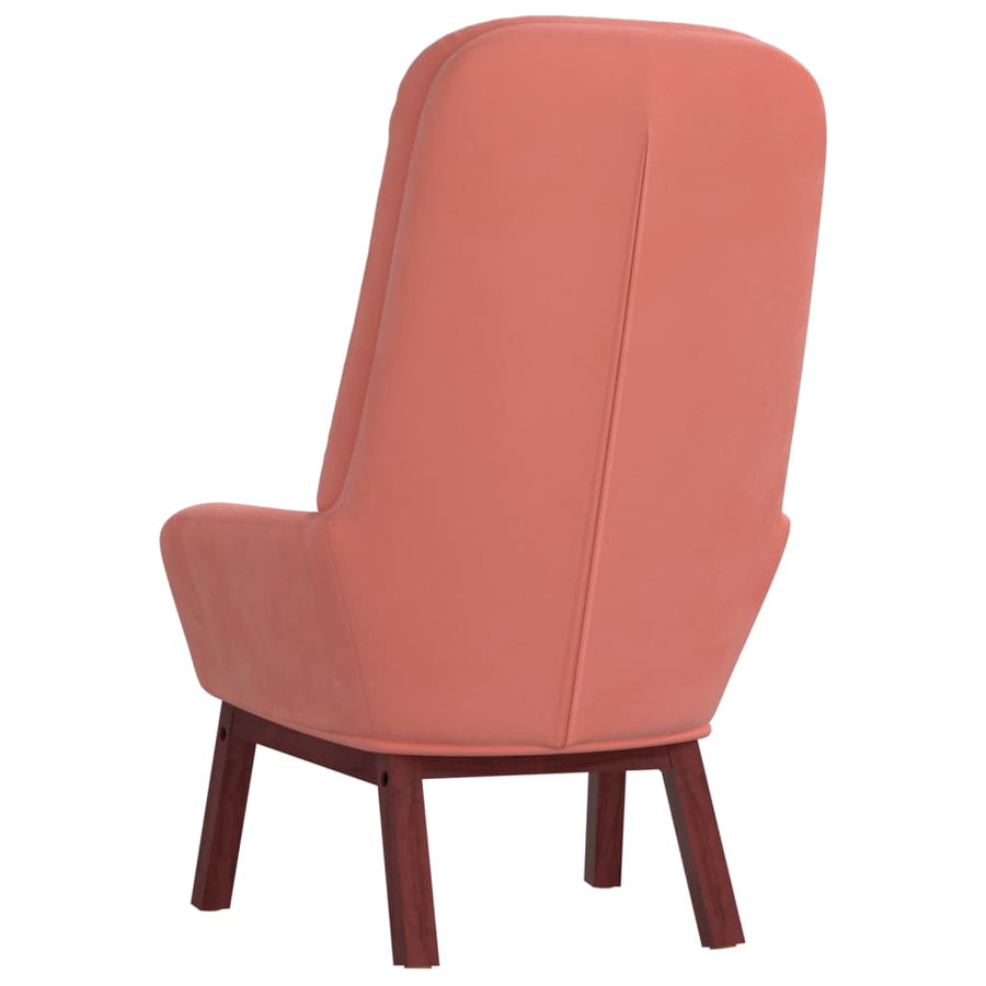 Relaxstoel Fluweel Roze Zonder voetensteun