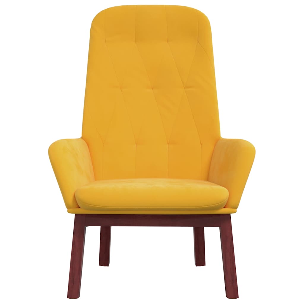 Relaxstoel fluweel mosterdgeel