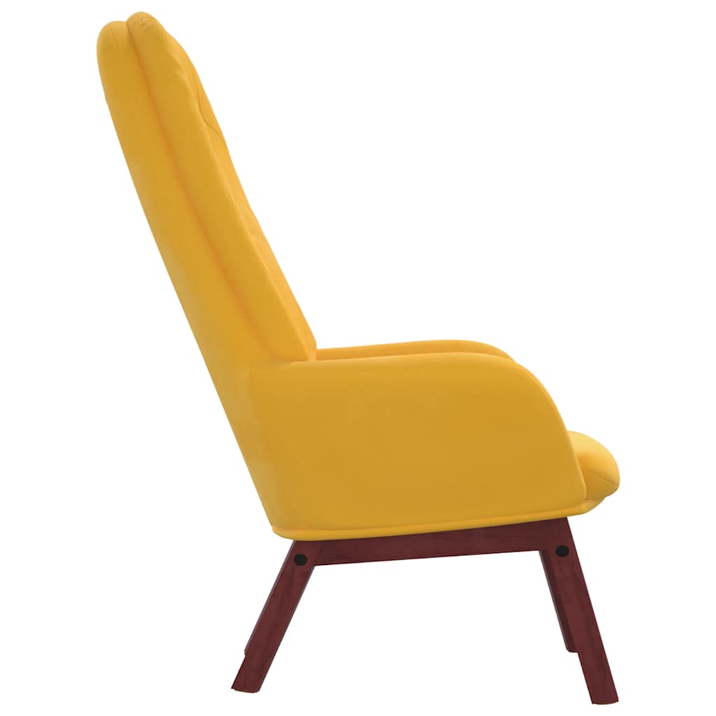 Relaxstoel fluweel mosterdgeel