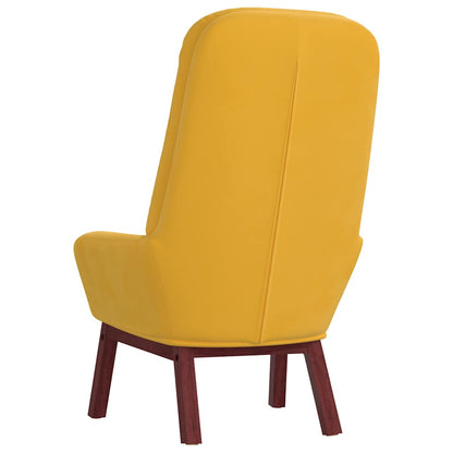 Relaxstoel fluweel mosterdgeel