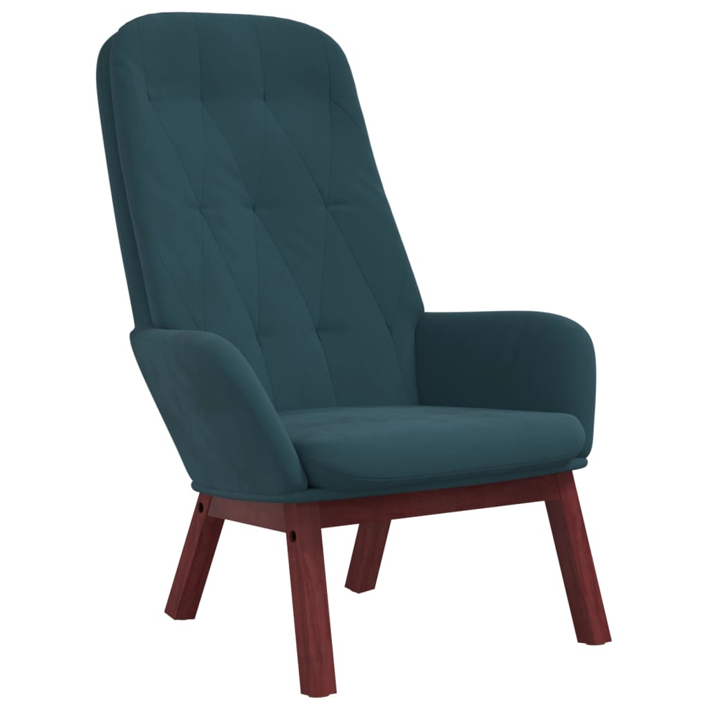 Relaxstoel fluweel blauw