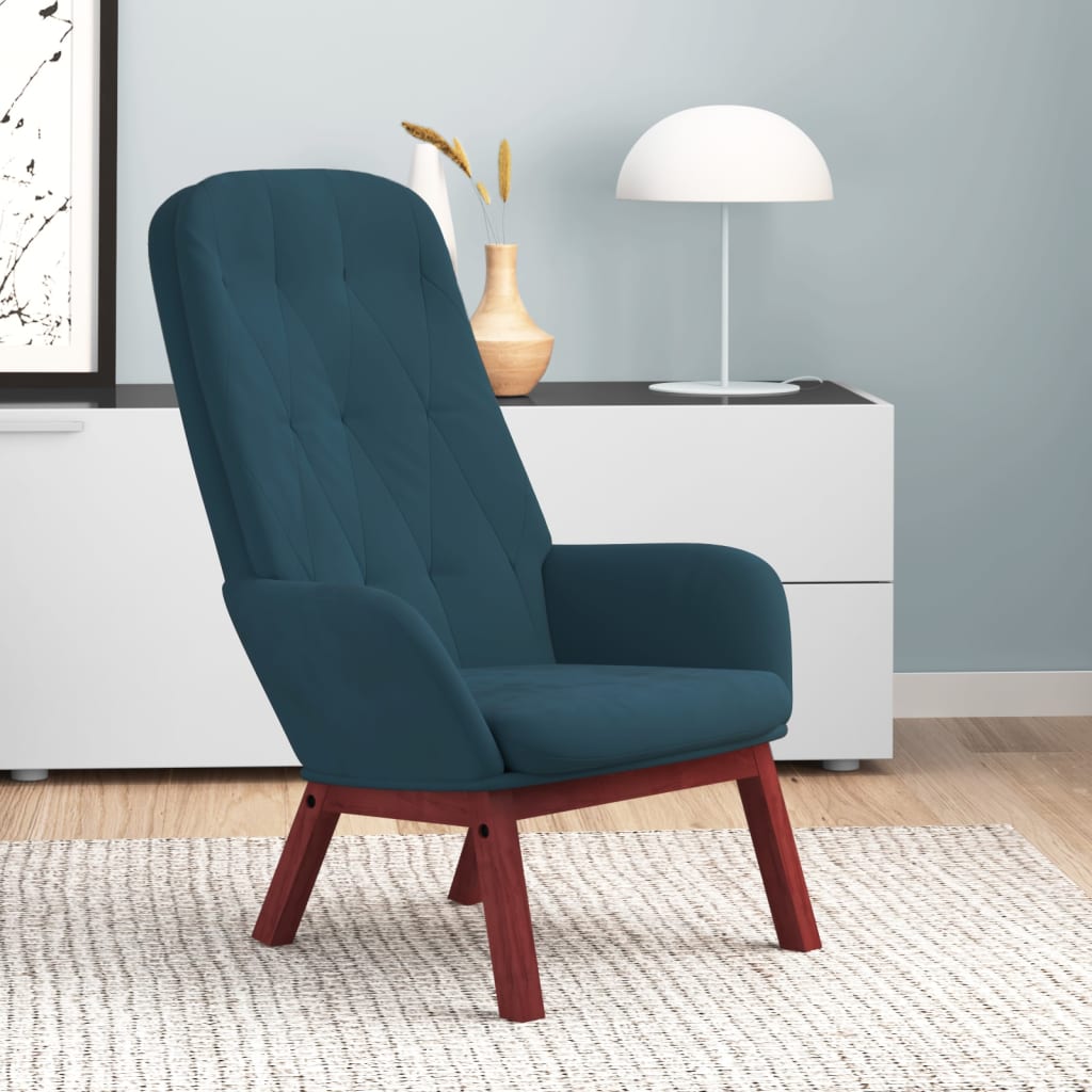 Relaxstoel fluweel blauw