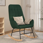 Schommelstoel donkergroen stof 70x79x101 cm