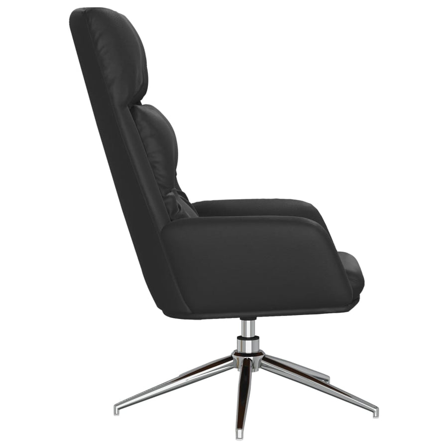 Relaxstoel echt leer zwart