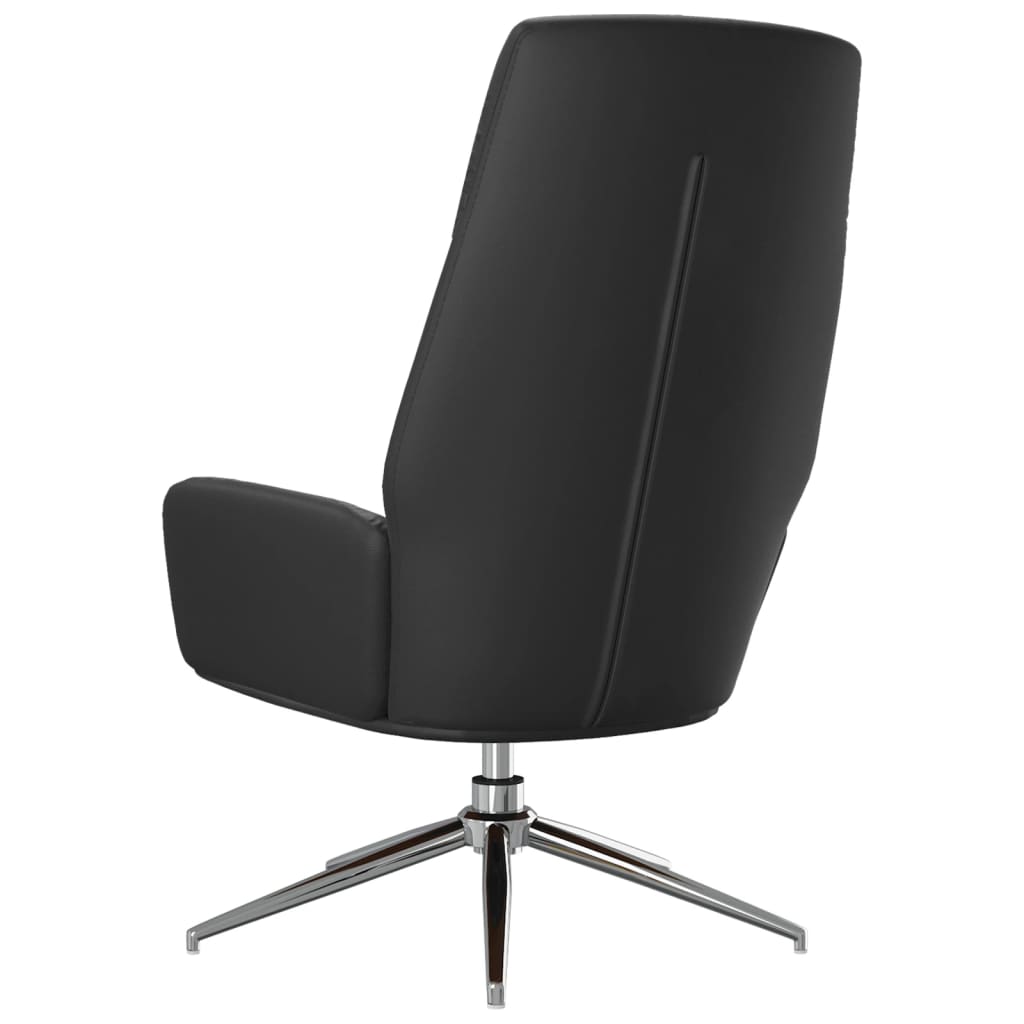 Relaxstoel echt leer zwart