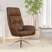 Relaxstoel echt leer bruin 70x77x94 cm