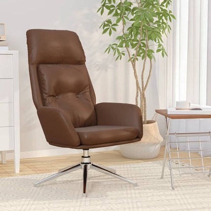 Relaxstoel echt leer bruin