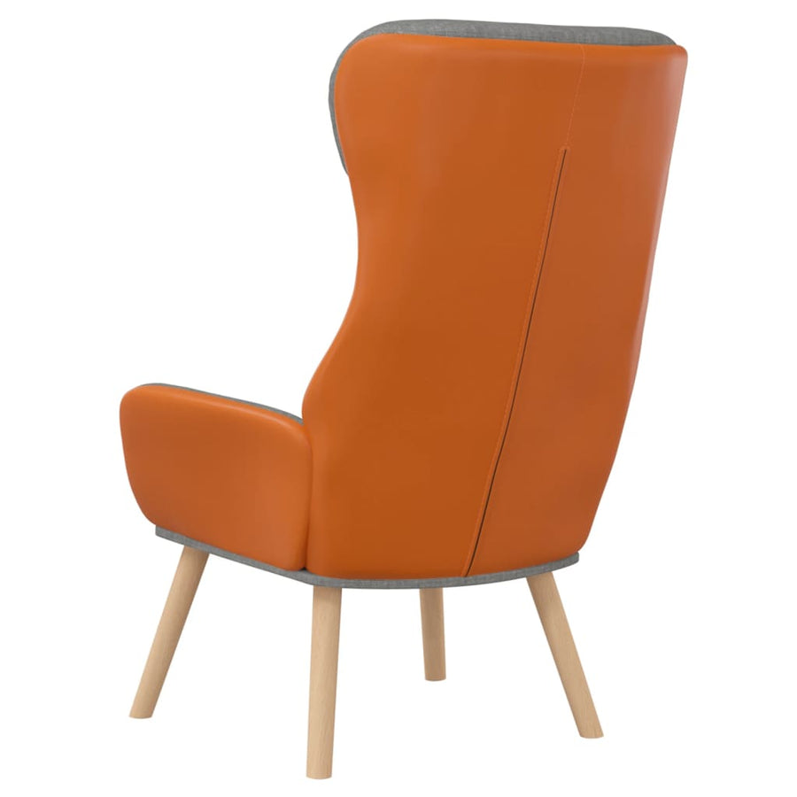 Relaxstoel Stof En Pvc Lichtgrijs Zonder voetensteun