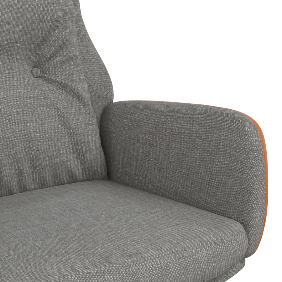 Relaxstoel Stof En Pvc Lichtgrijs Zonder voetensteun