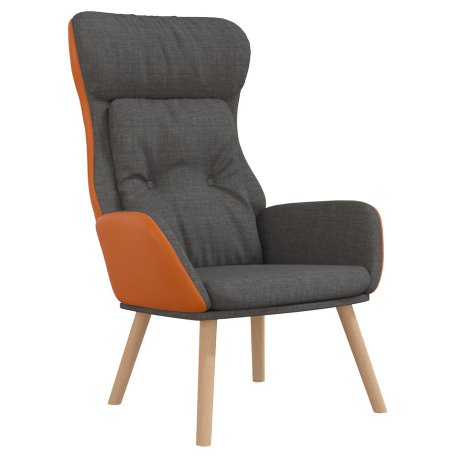 Relaxstoel stof en PVC donkergrijs