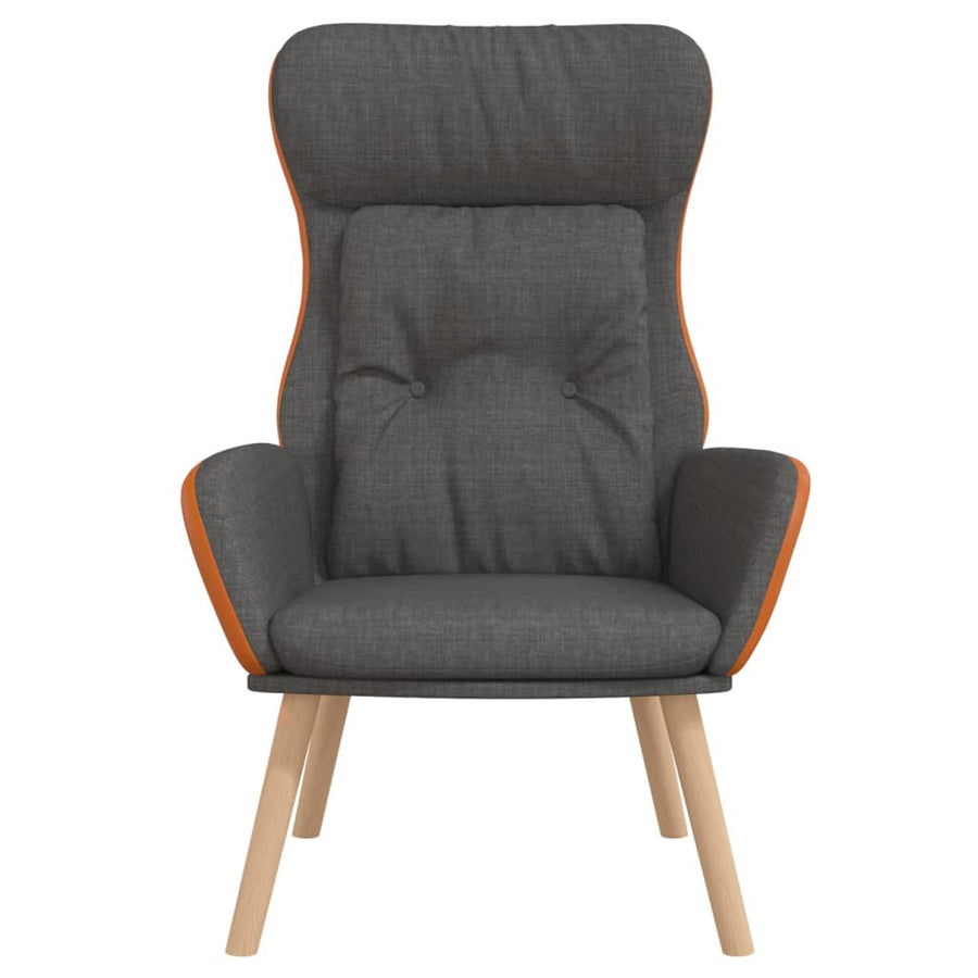 Relaxstoel stof en PVC donkergrijs
