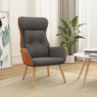 Relaxstoel stof en PVC donkergrijs 70x77x94 cm
