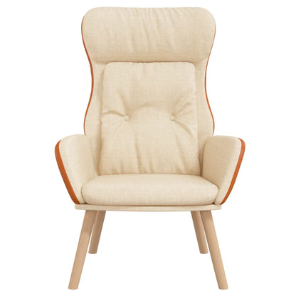 Relaxstoel stof en PVC crèmekleurig