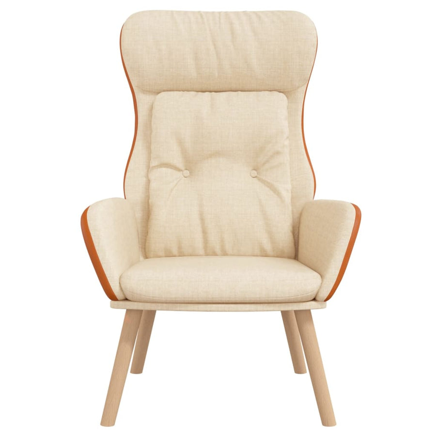 Relaxstoel stof en PVC crèmekleurig