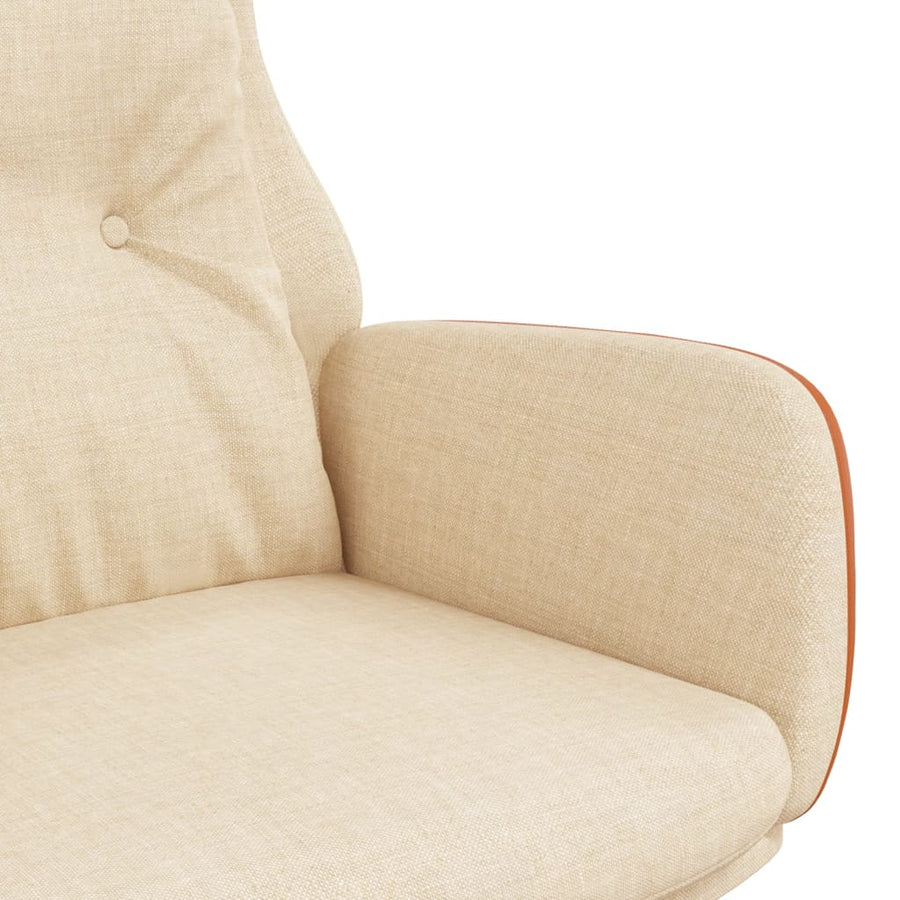 Relaxstoel stof en PVC crèmekleurig