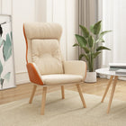 Relaxstoel stof PVC crèmekleurig 70x77x94 cm