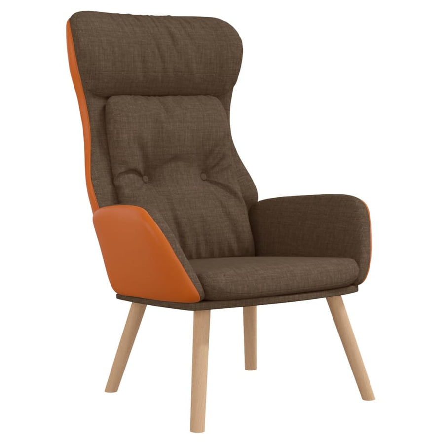 Relaxstoel stof en PVC bruin