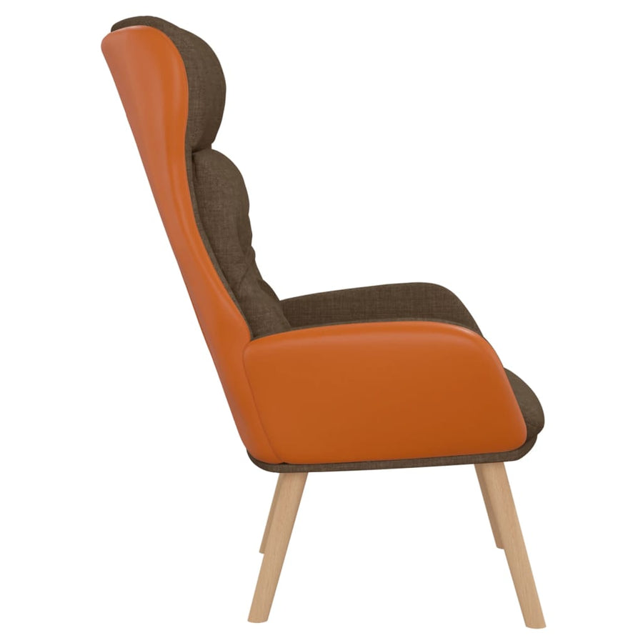 Relaxstoel stof en PVC bruin