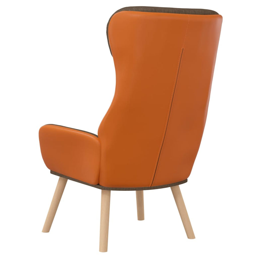 Relaxstoel stof en PVC bruin