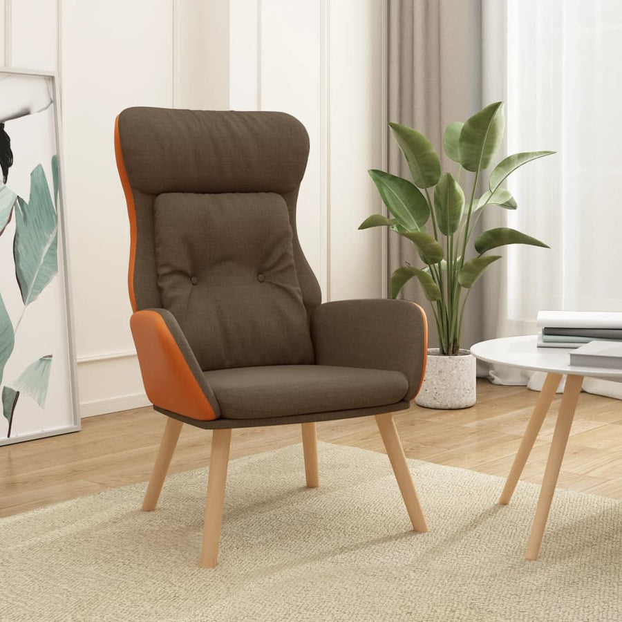 Relaxstoel stof en PVC bruin
