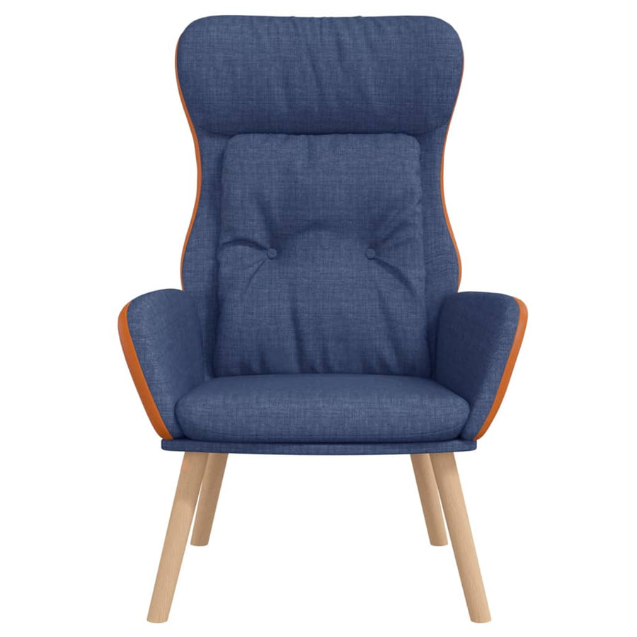 Relaxstoel Stof En Pvc Blauw Zonder voetensteun