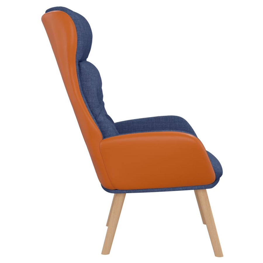 Relaxstoel Stof En Pvc Blauw Zonder voetensteun