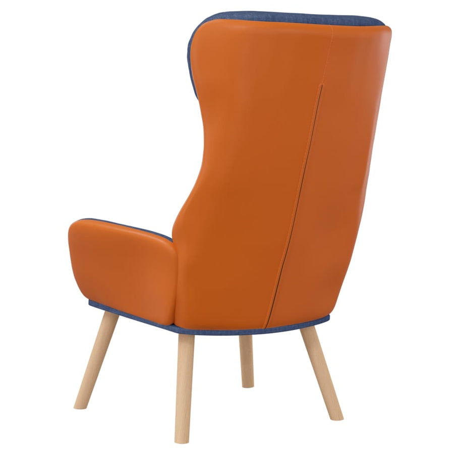 Relaxstoel Stof En Pvc Blauw Zonder voetensteun