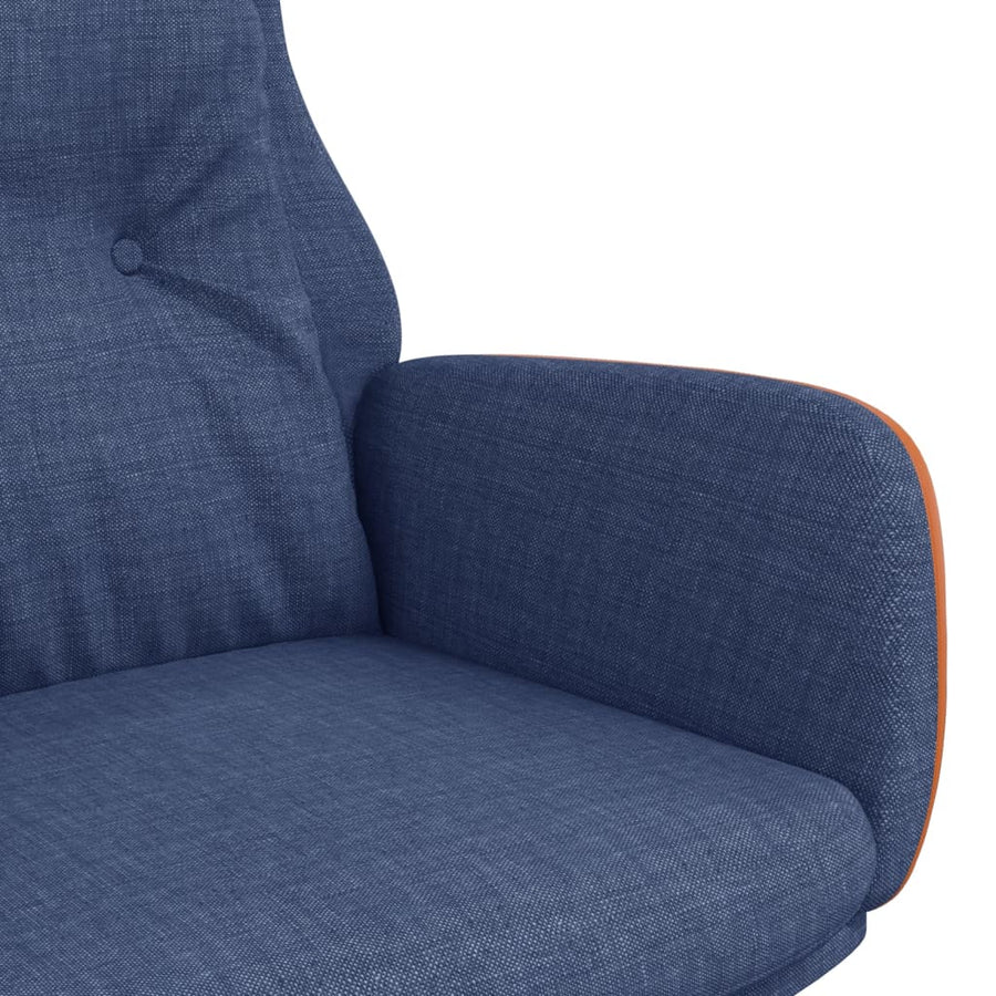 Relaxstoel Stof En Pvc Blauw Zonder voetensteun