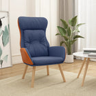 Relaxstoel Stof En Pvc Blauw Zonder voetensteun