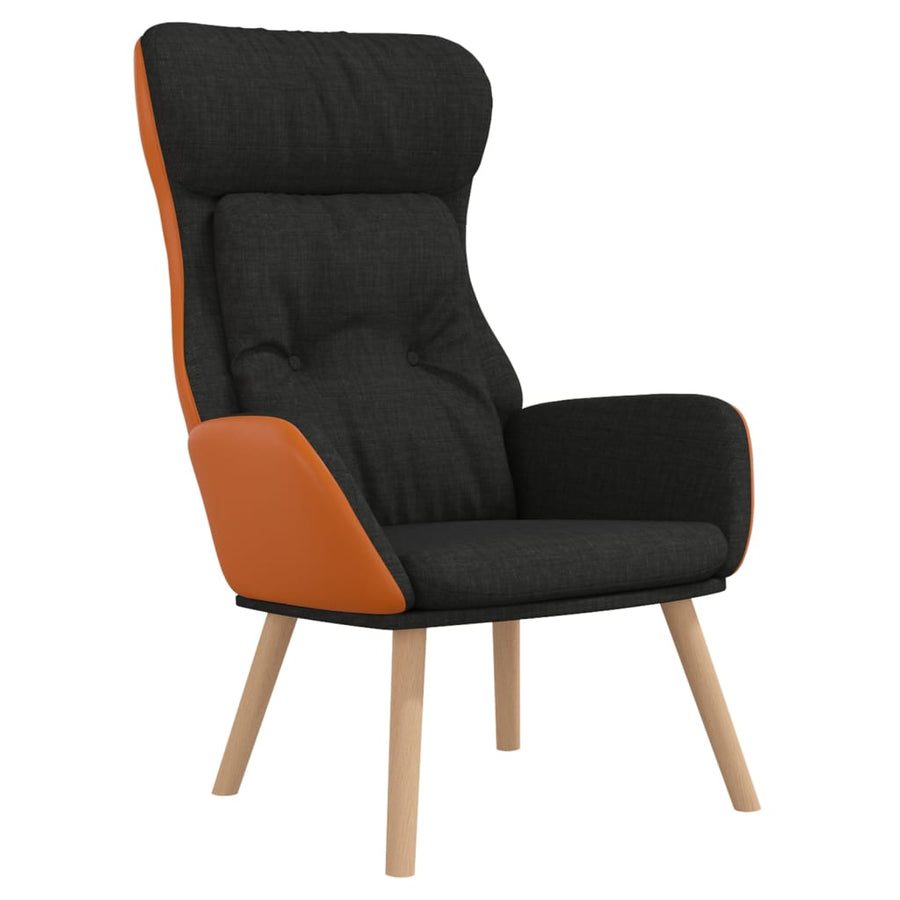 Relaxstoel Stof En Pvc Zwart Zonder voetensteun