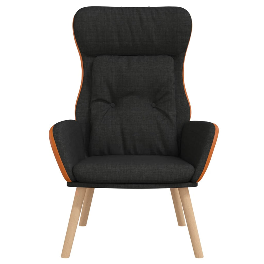 Relaxstoel Stof En Pvc Zwart Zonder voetensteun