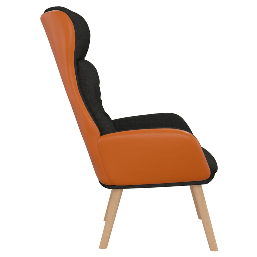 Relaxstoel Stof En Pvc Zwart Zonder voetensteun