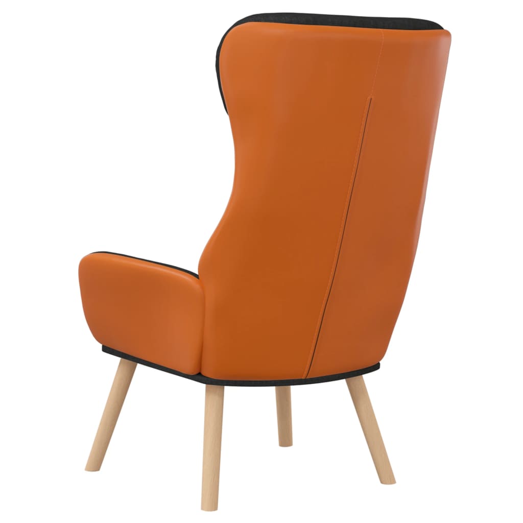 Relaxstoel Stof En Pvc Zwart Zonder voetensteun