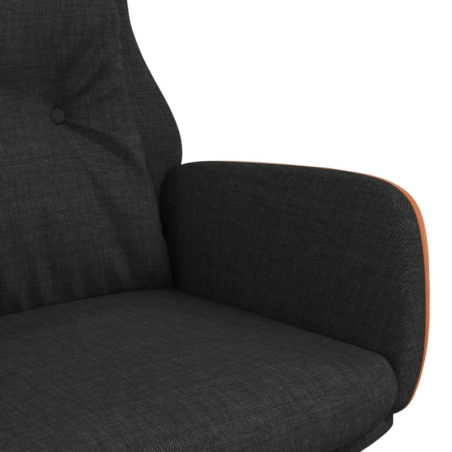 Relaxstoel Stof En Pvc Zwart Zonder voetensteun