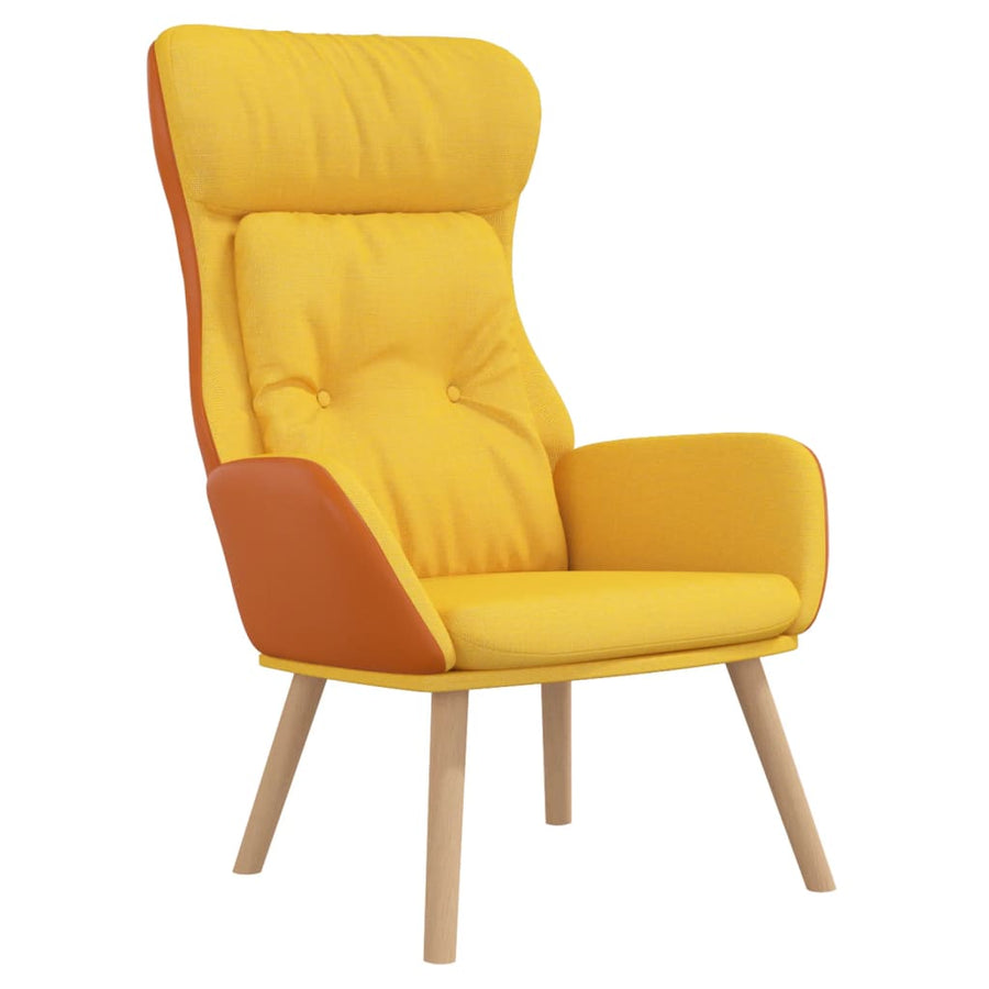 Relaxstoel stof en PVC mosterdgeel