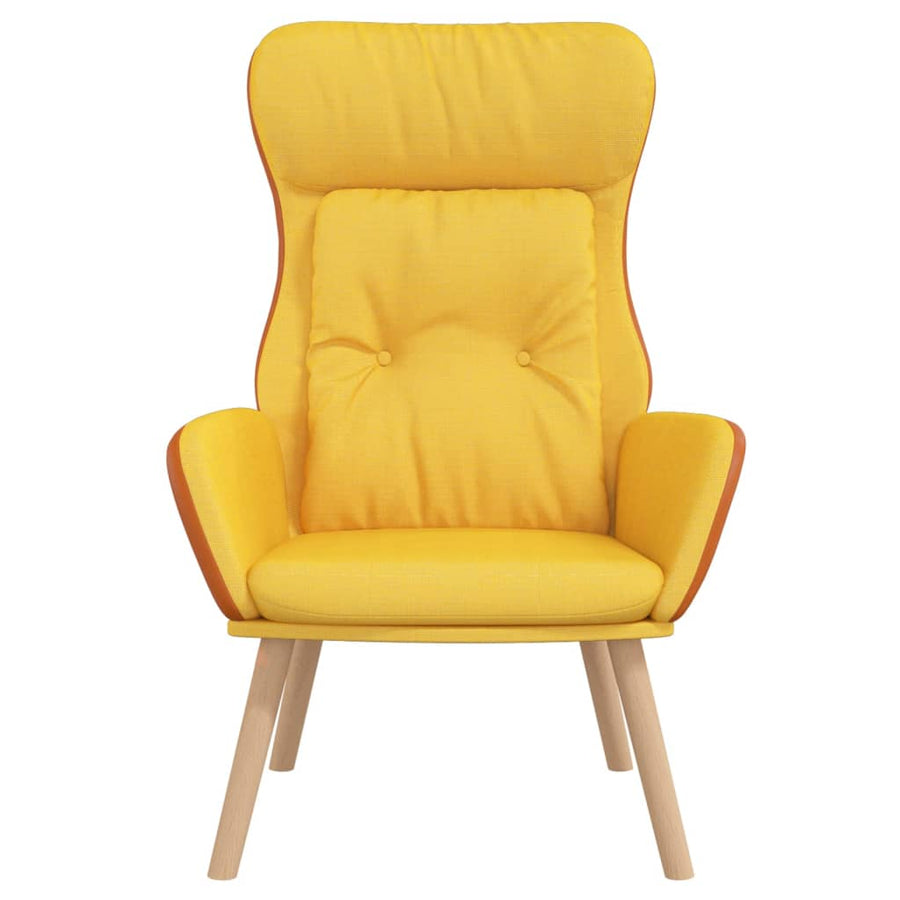 Relaxstoel stof en PVC mosterdgeel