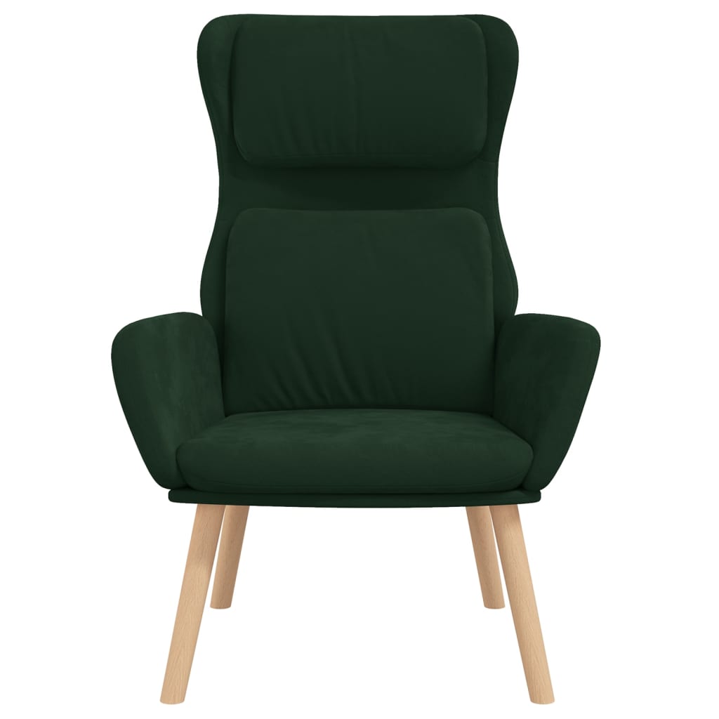 Relaxstoel Fluweel Donkergoen 1