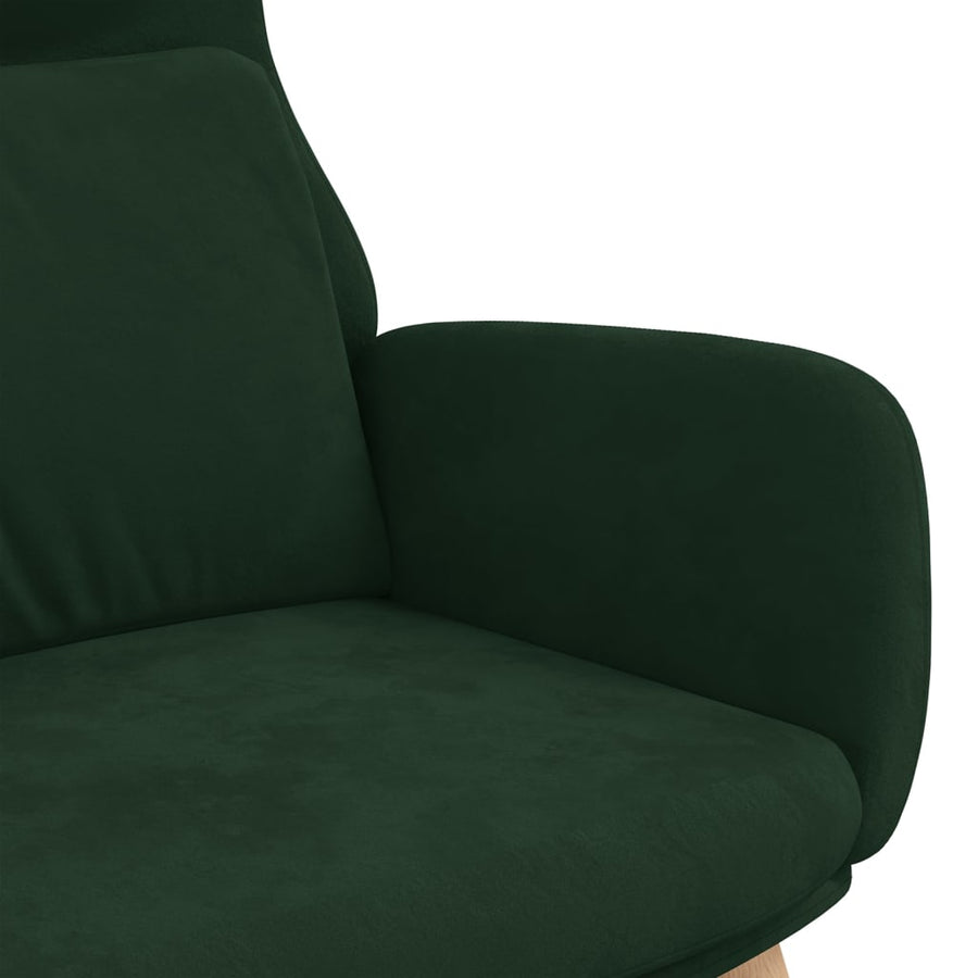 Relaxstoel Fluweel Donkergoen 1