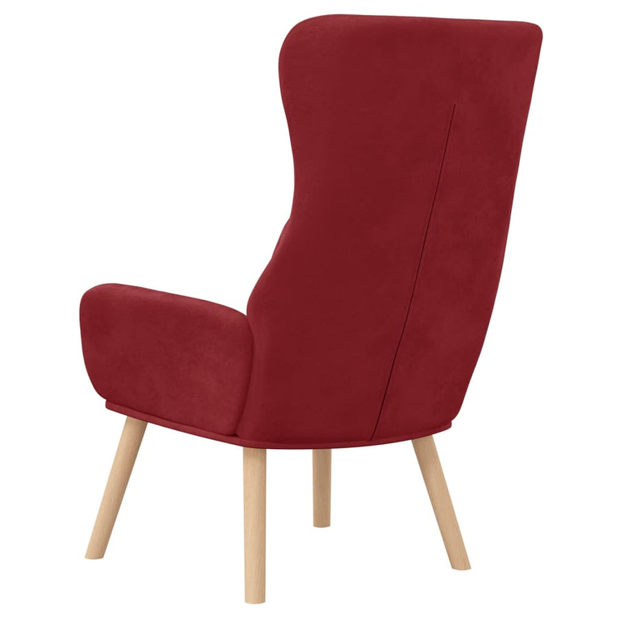 Relaxstoel fluweel wijnrood