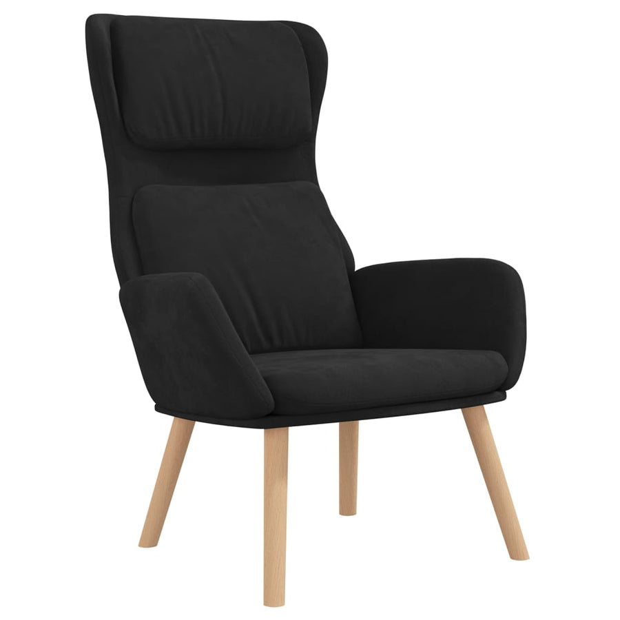Relaxstoel Fluweel Zwart
