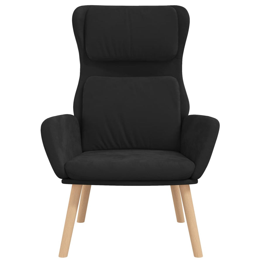 Relaxstoel Fluweel Zwart