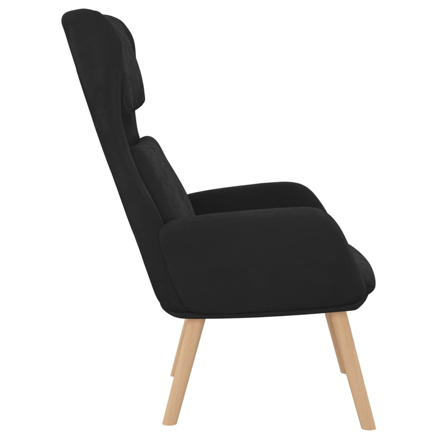 Relaxstoel Fluweel Zwart