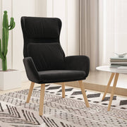 Relaxstoel fluweel zwart 70x77x98 cm
