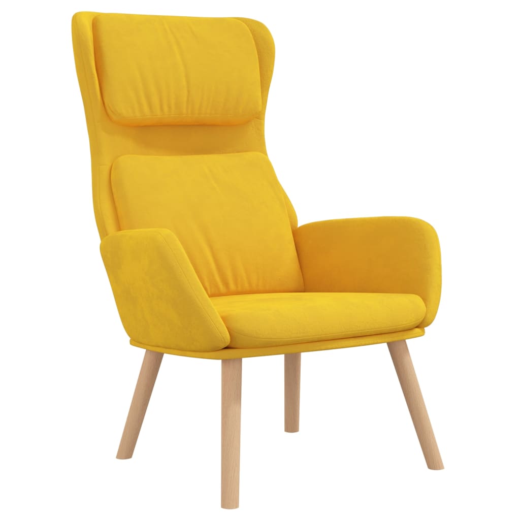 Relaxstoel Fluweel Mosterdgeel