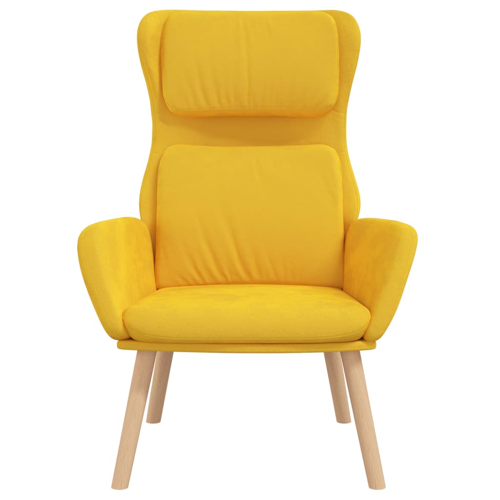 Relaxstoel Fluweel Mosterdgeel