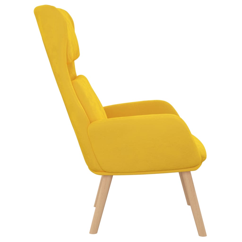 Relaxstoel Fluweel Mosterdgeel