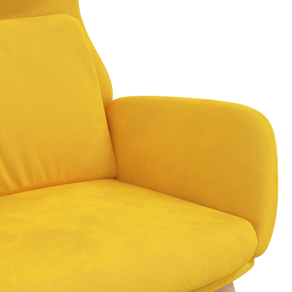 Relaxstoel Fluweel Mosterdgeel