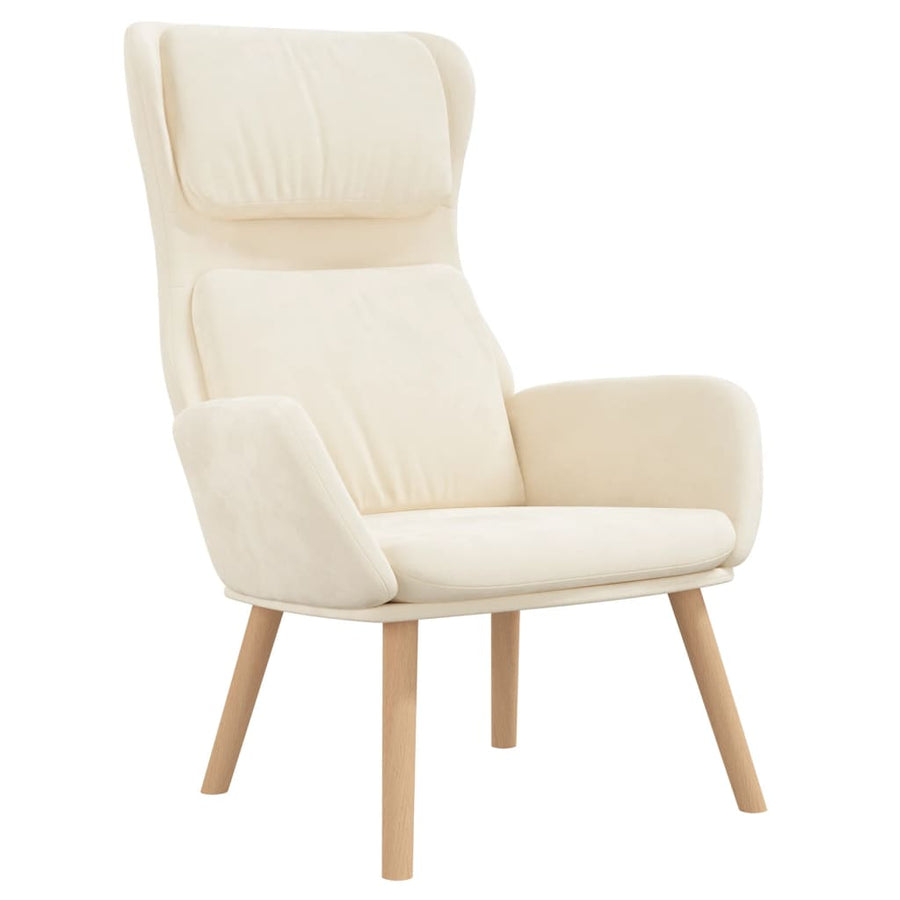 Relaxstoel Fluweel Crèmewit