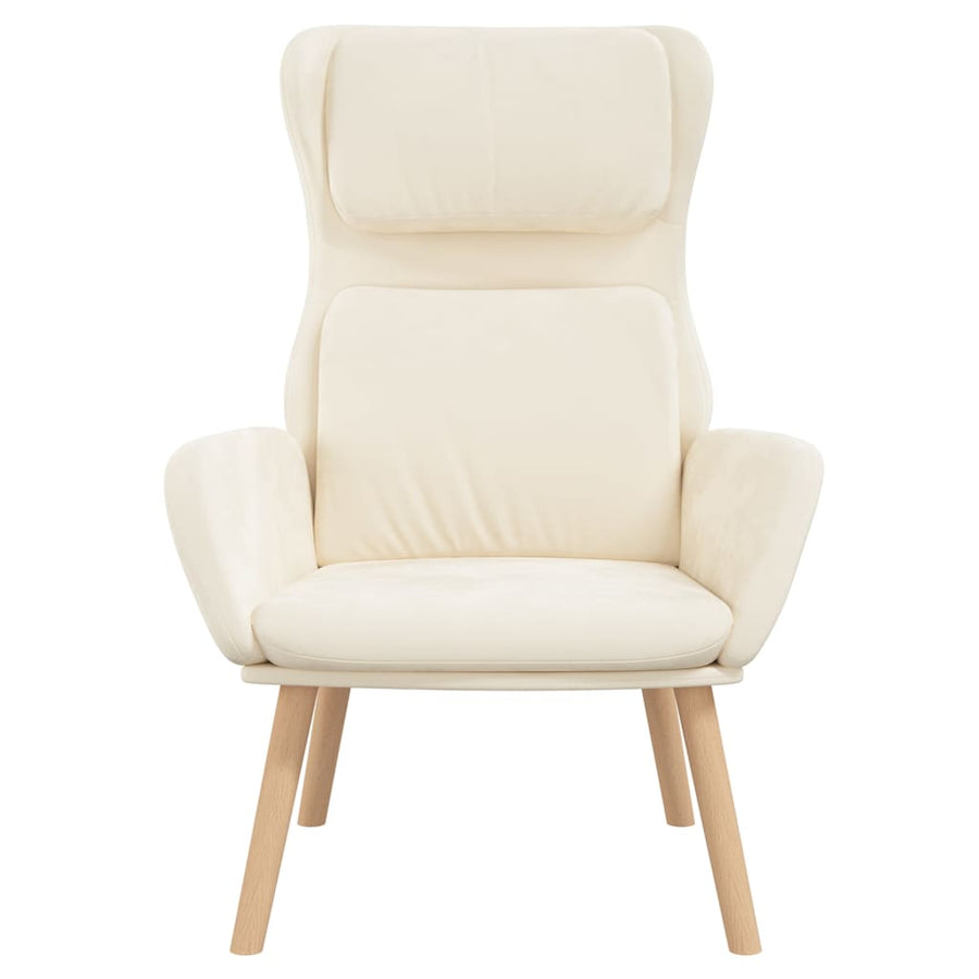 Relaxstoel Fluweel Crèmewit