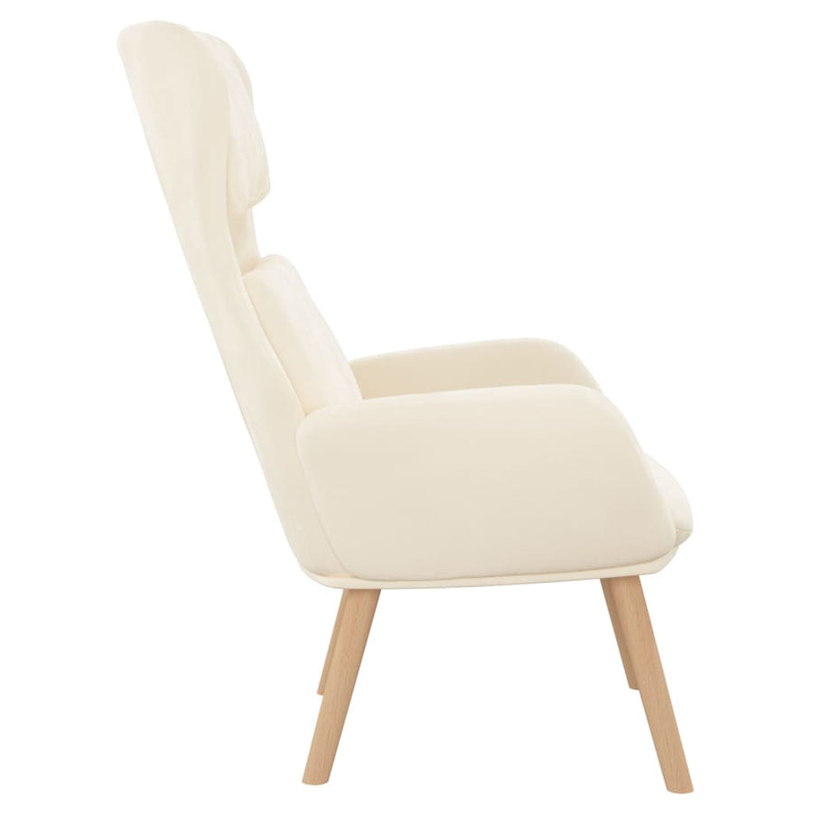 Relaxstoel Fluweel Crèmewit